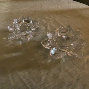 PartyLite Lotus Blossom pair votive candle holders